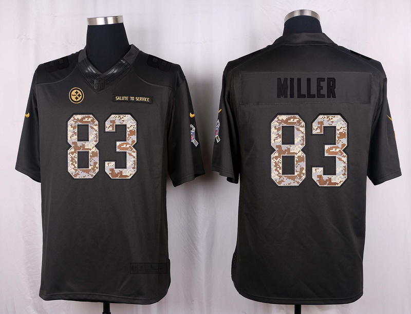 Nike Steelers 83 Heath Miller Anthracite Salute to Service Limited Jersey