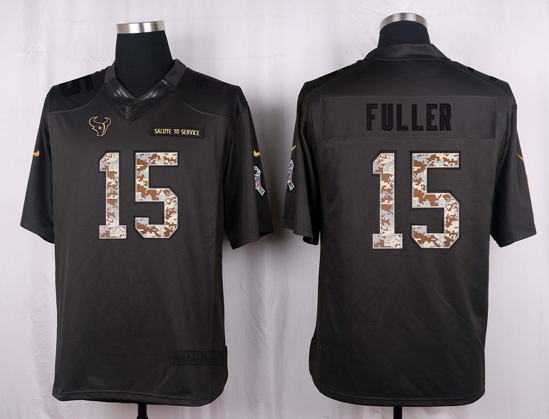 Nike Texans 15 Will Fuller Anthracite Salute to Service Limited Jersey