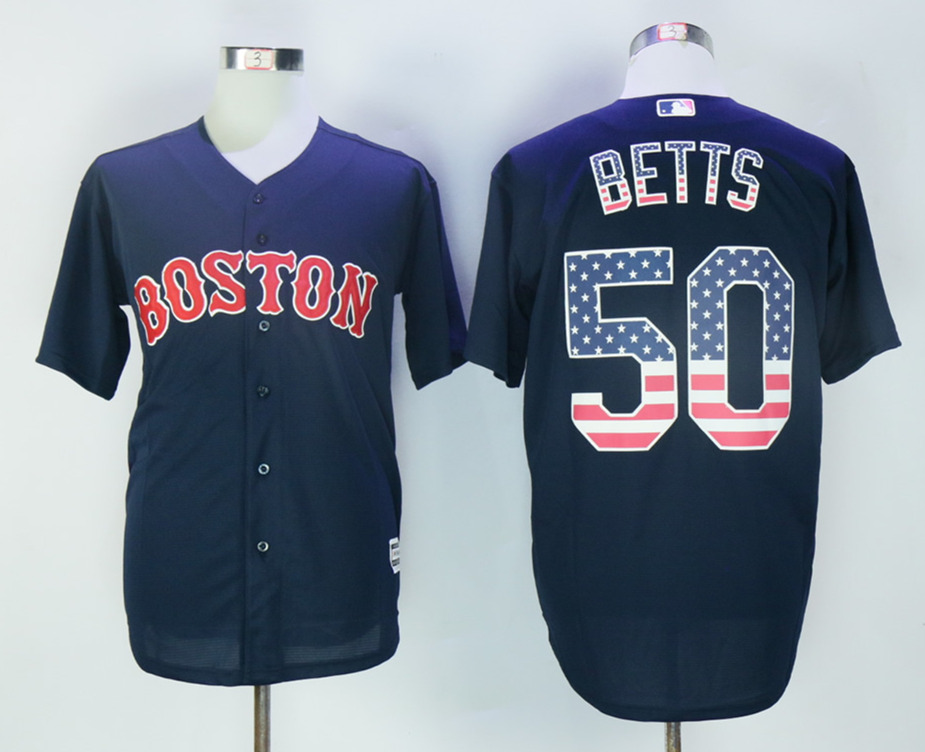 Red Sox 50 Mookie Betts Navy USA Flag New Cool Base Jersey Red Sox 50 Mookie Betts Navy USA Flag New Cool Base Jersey