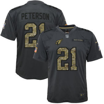 Nike Cardinals 21 Patrick Peterson Anthracite Salute to Service Youth Limited Jersey