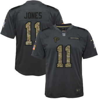 Nike Falcons 11 Julio Jones Anthracite Salute to Service Youth Limited Jersey