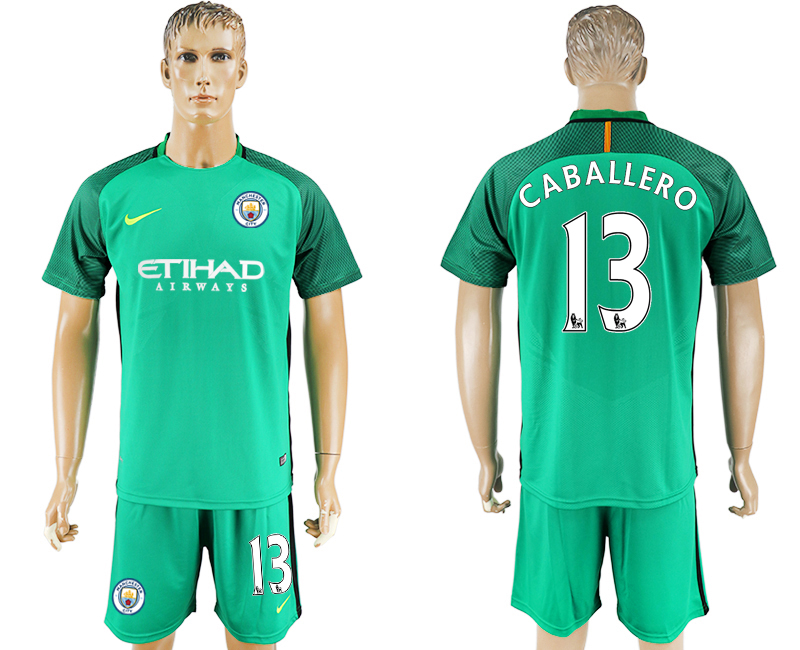 2016-17 Manchester City 13 CABALLERO Green Goalkeeper Soccer Jersey