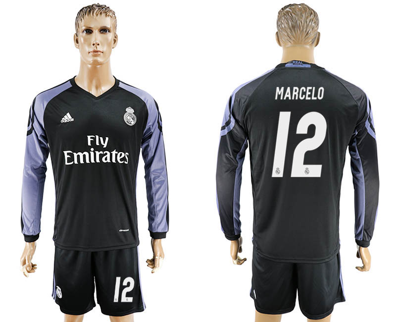 2016-17 Real Madrid 12 MARCELO Third Away Long Sleeve Soccer Jersey
