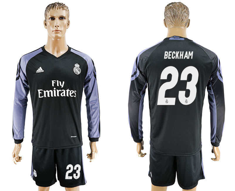 2016-17 Real Madrid 23 BECKHAM Third Away Long Sleeve Soccer Jersey 2016-17 Real Madrid 23 BECKHAM Third Away Long Sleeve Soccer Jersey