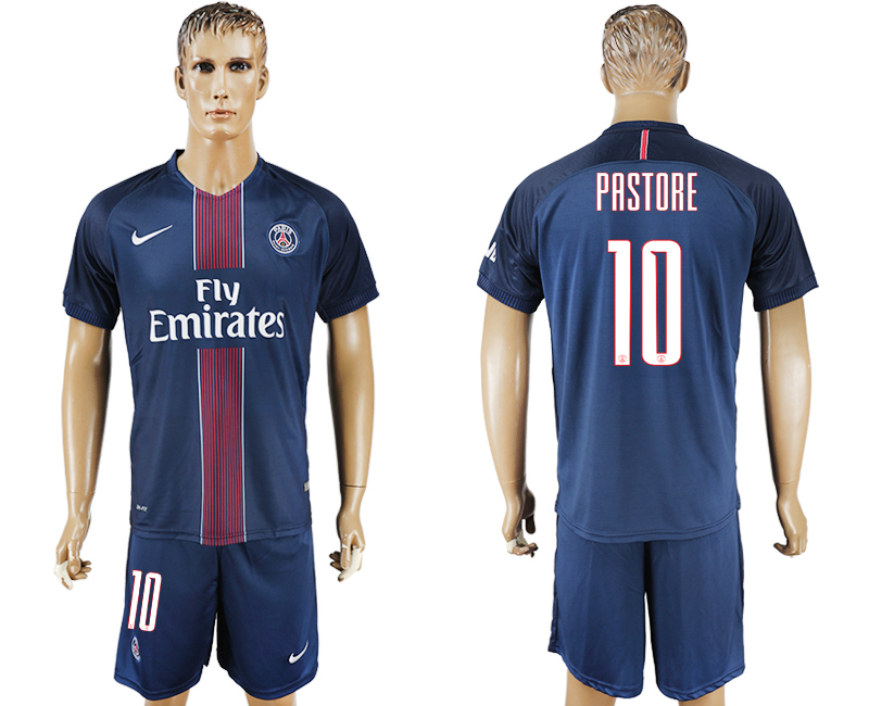 2016-17 Paris Saint-Germain 10 PASTORE Home UEFA Champions League Soccer Jersey