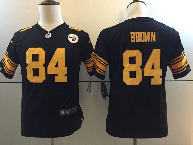 Nike Steelers 84 Antonio Brown Black Color Rush Youth Limited Jersey