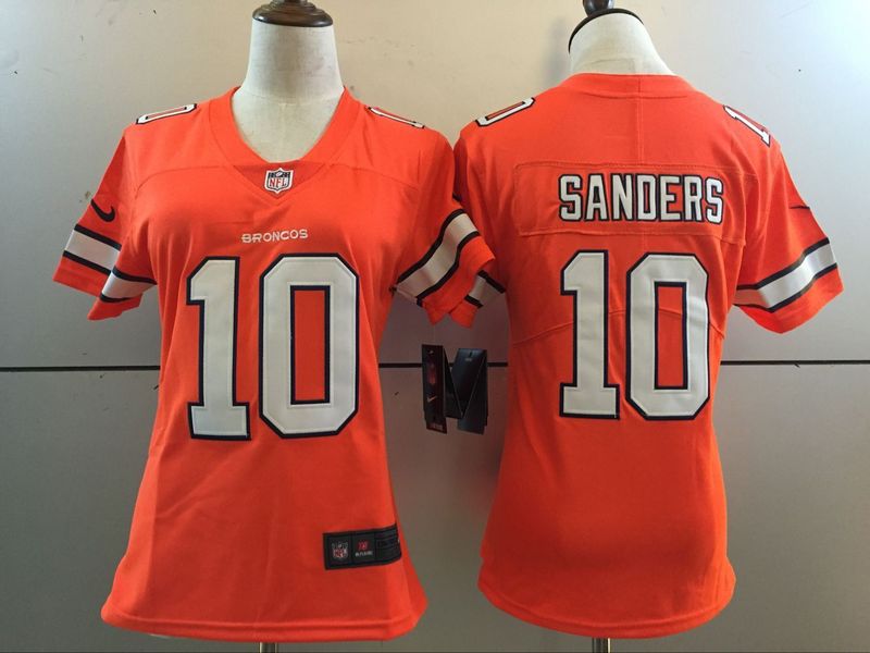 Nike Broncos 10 Emmanuel Sanders Orange Color Rush Women Limited Jersey