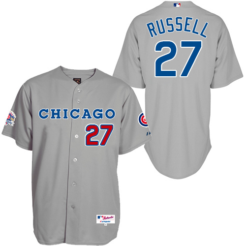 Cubs 27 Addison Russell Grey Throwback Jersey