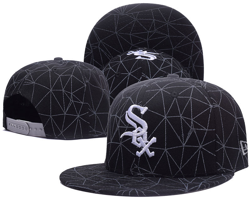 White Sox Team Logo Black Adjustable Hat GS