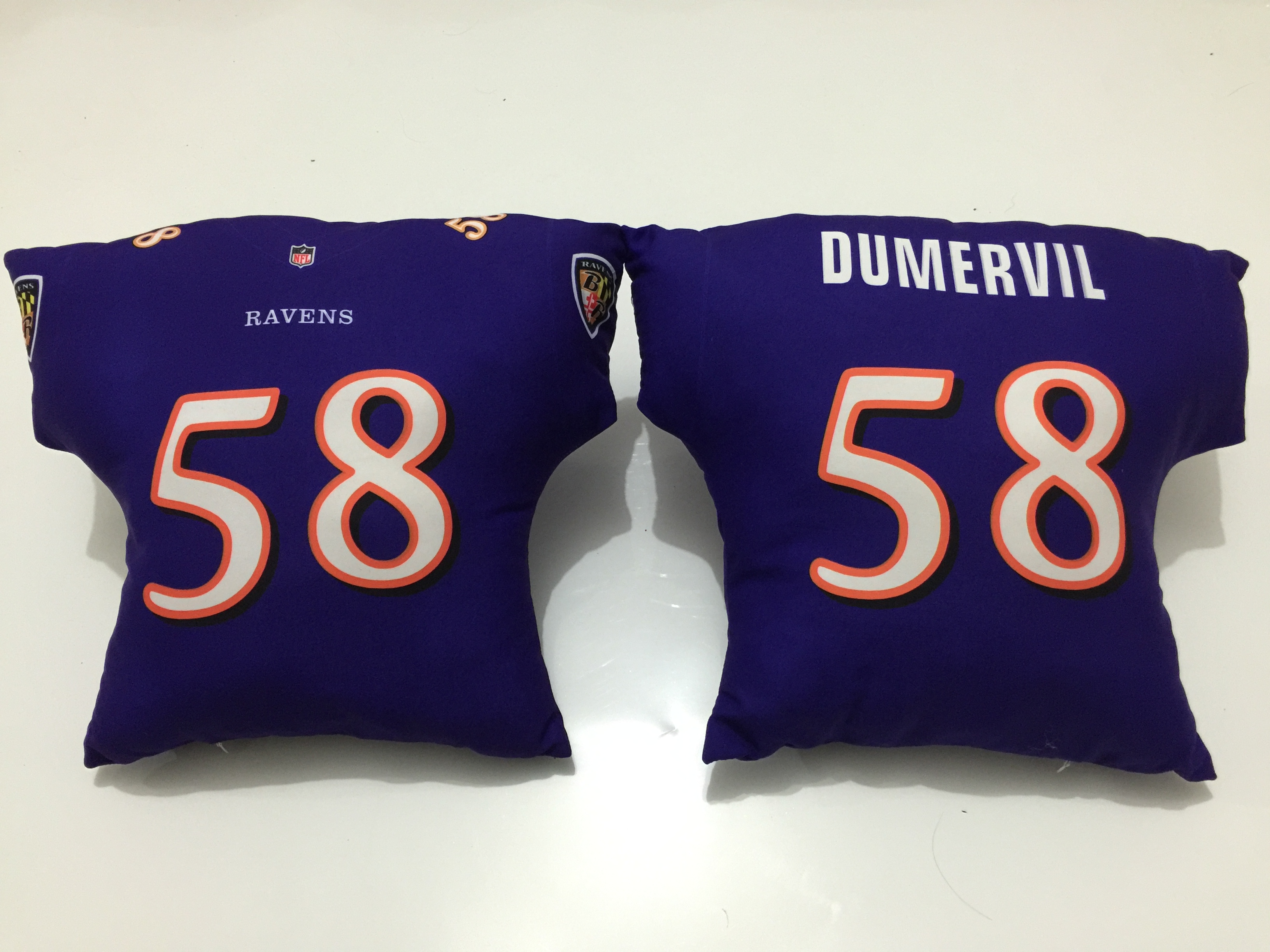 Baltimore Ravens 58 Elvis Dumervil Purple NFL Pillow