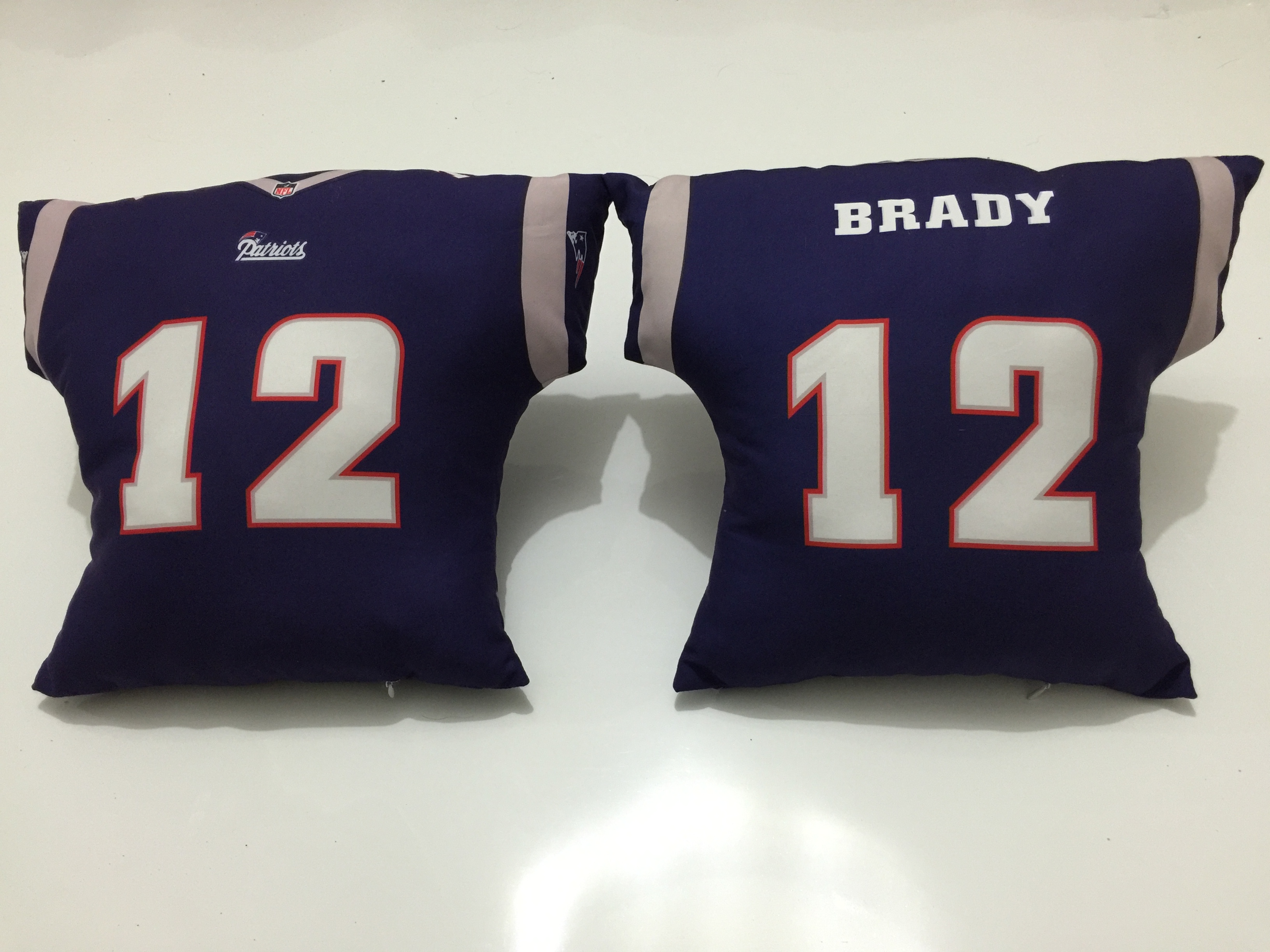 New England Patriots 12 Tom Brady Navy NFL Pillow
