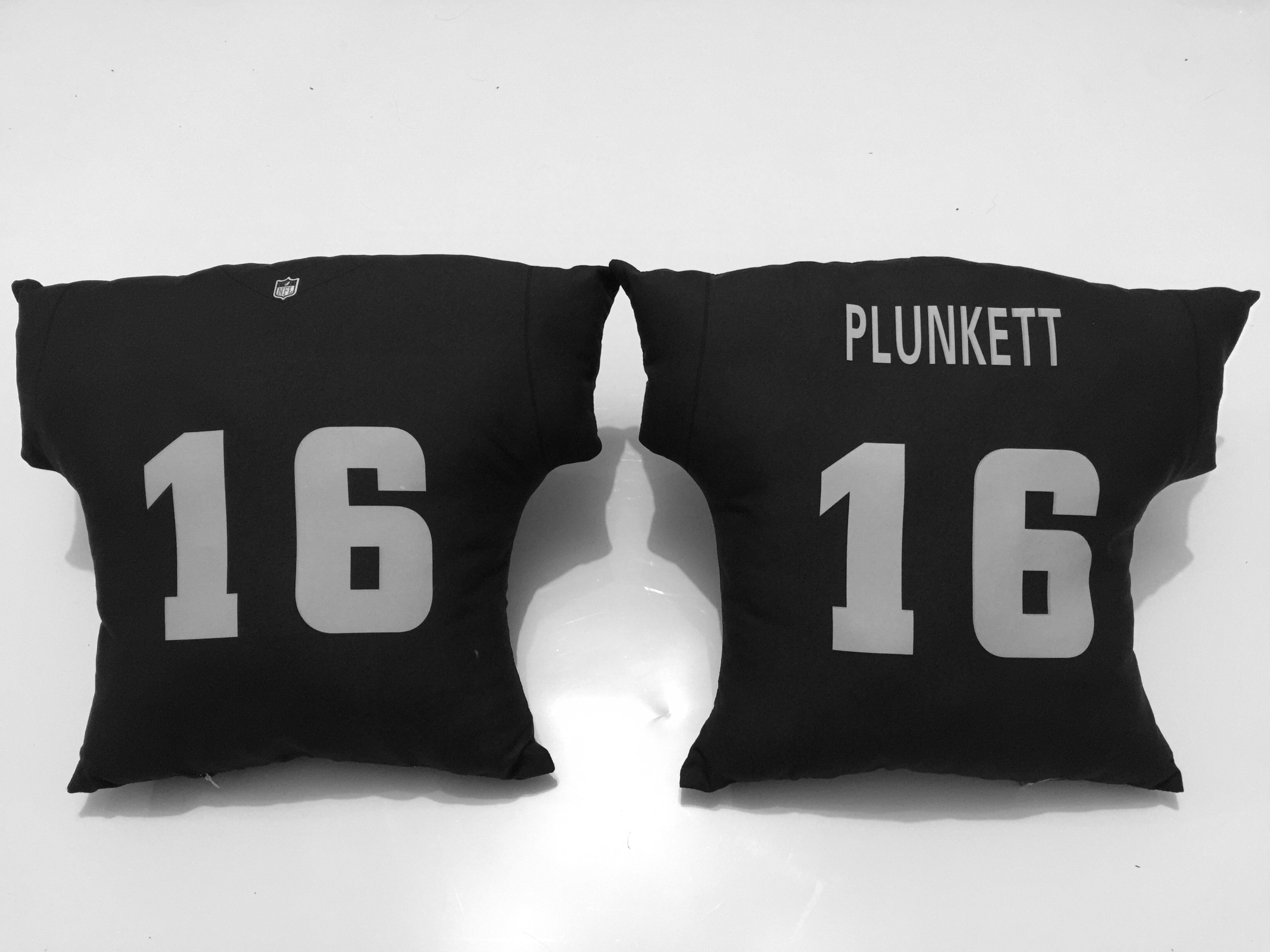 Oakland Raiders 16 Jim Plunkett Black NFL Pillow