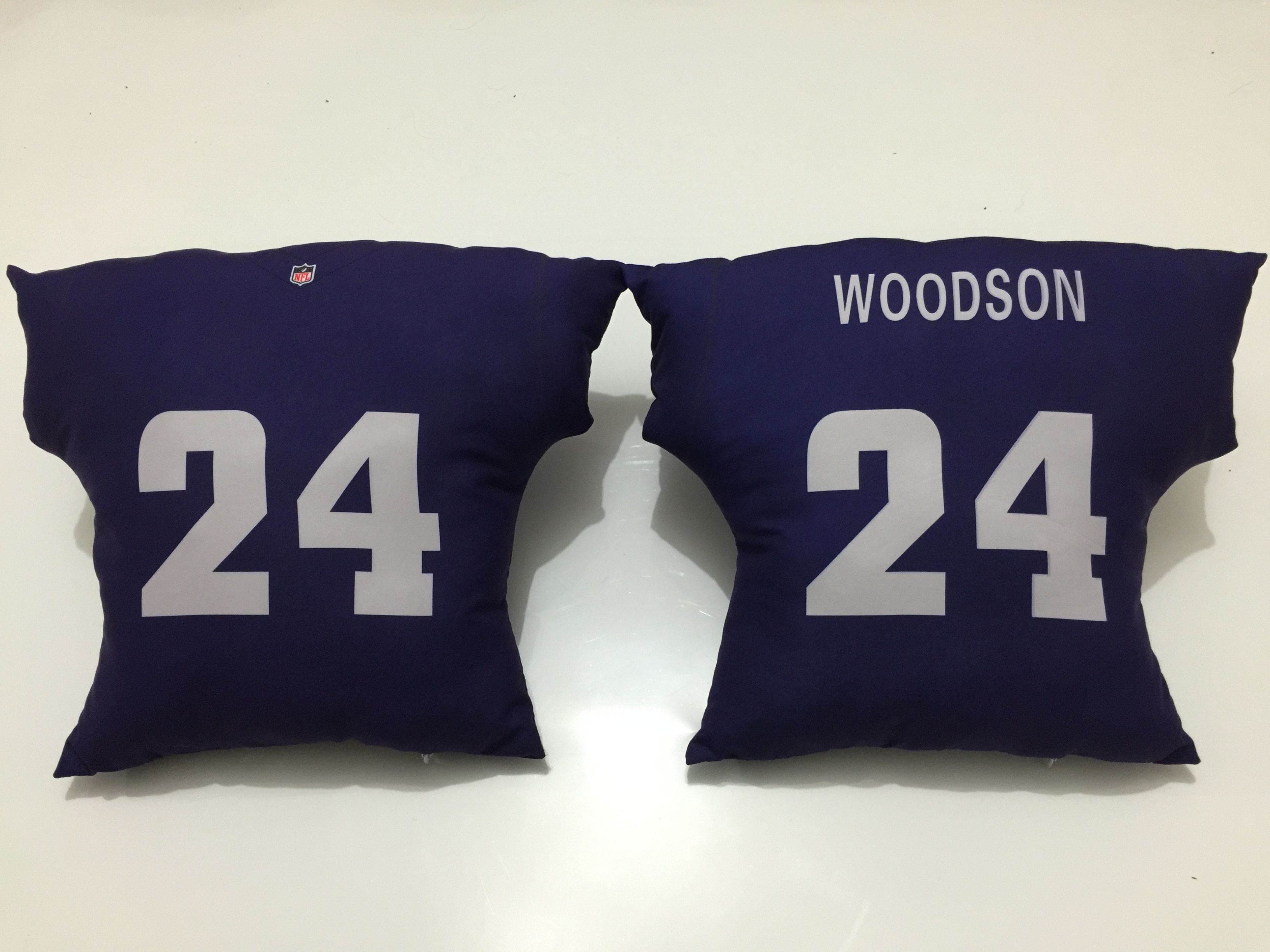 Oakland Raiders 24 Charles Woodson Navy NFL Pillow