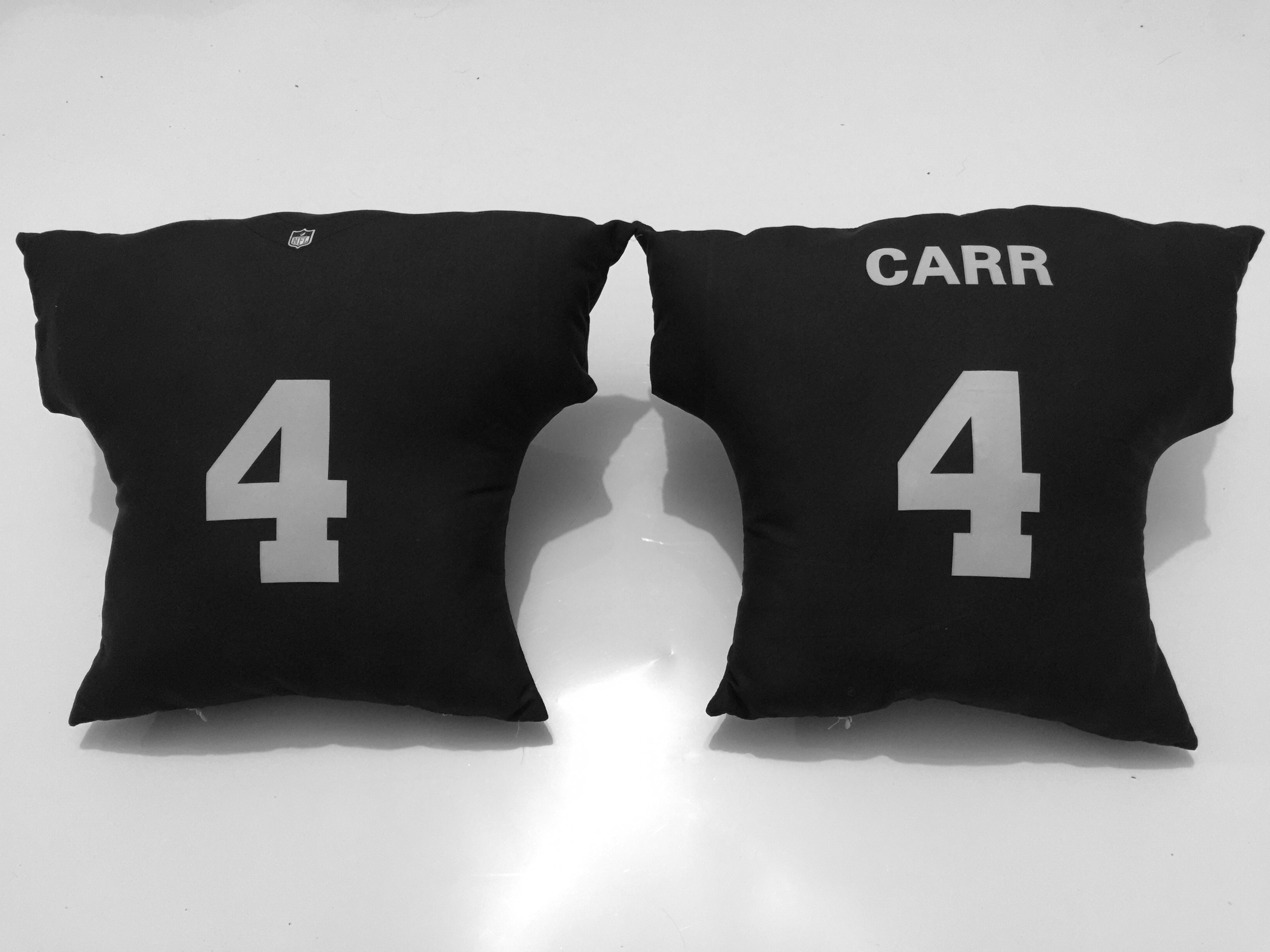 Oakland Raiders 4 Derek Carr Black NFL Pillow