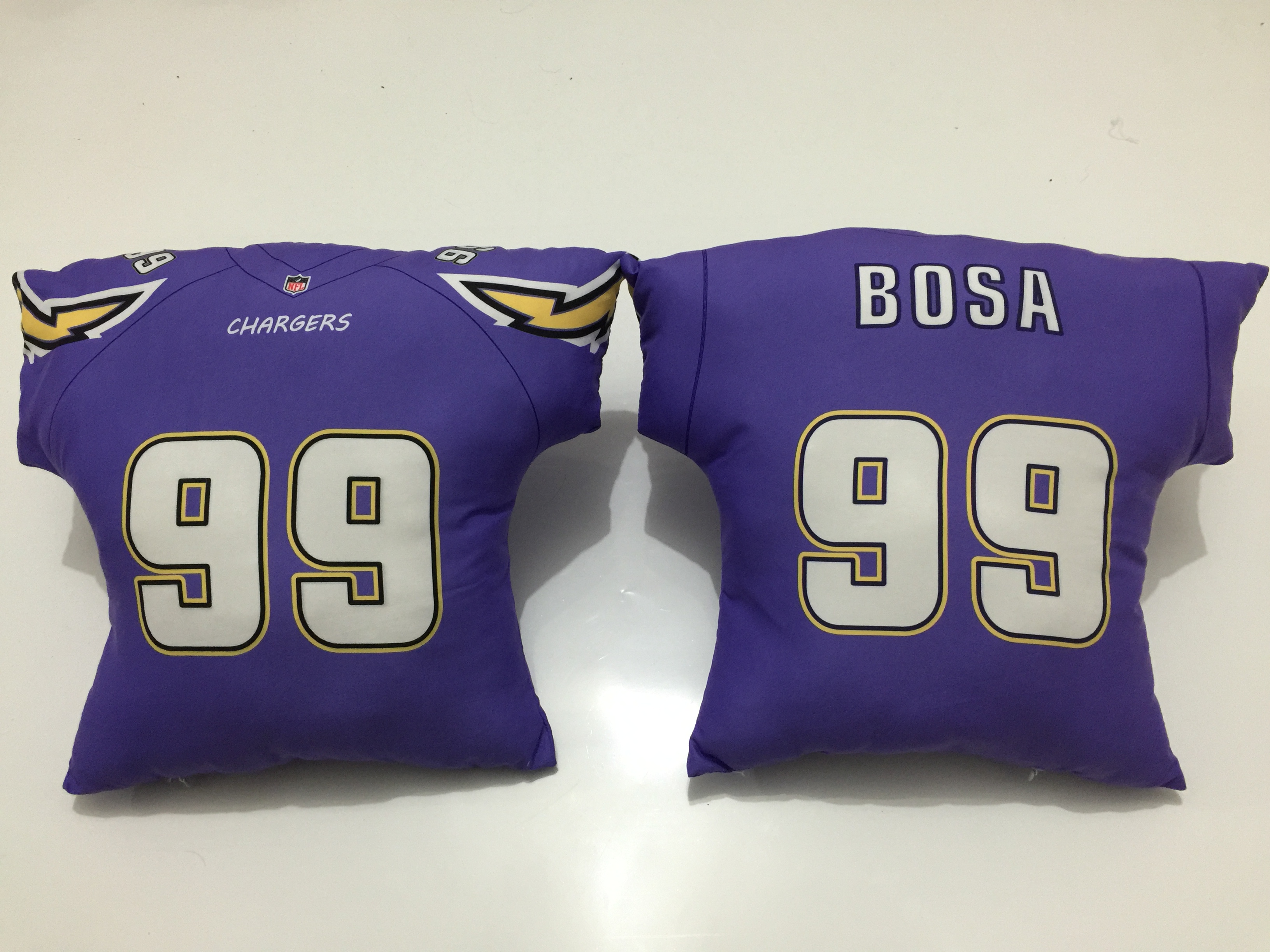 San Diego Chargers 99 Joey Bosa Purple NFL Pillow