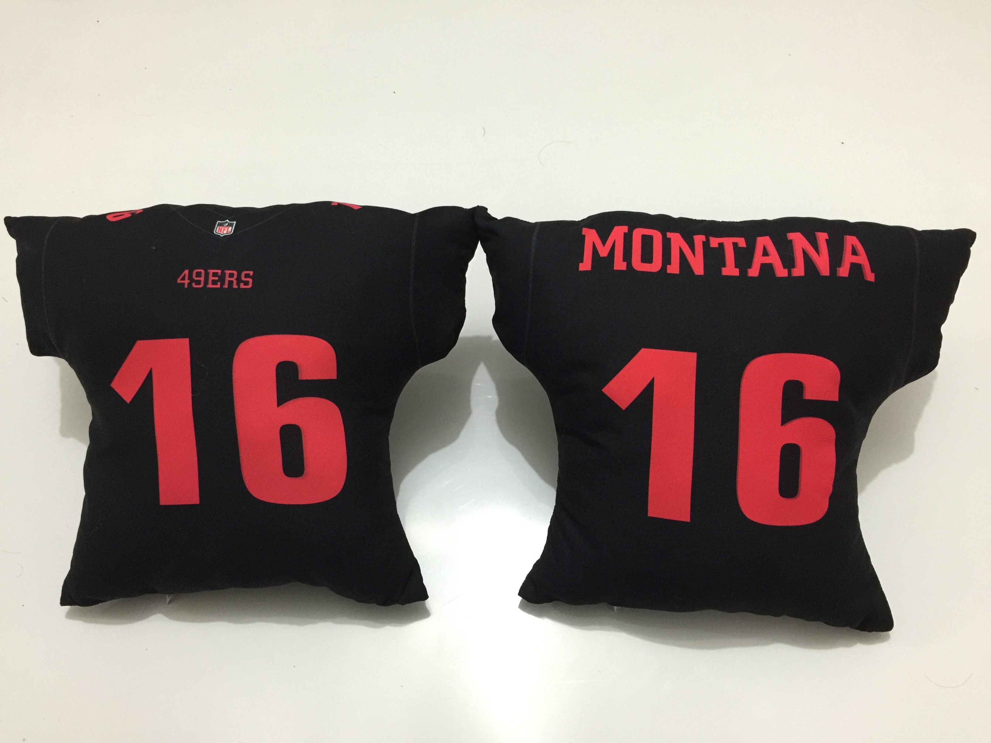 San Francisco 49ers 16 Joe Montana Black NFL Pillow