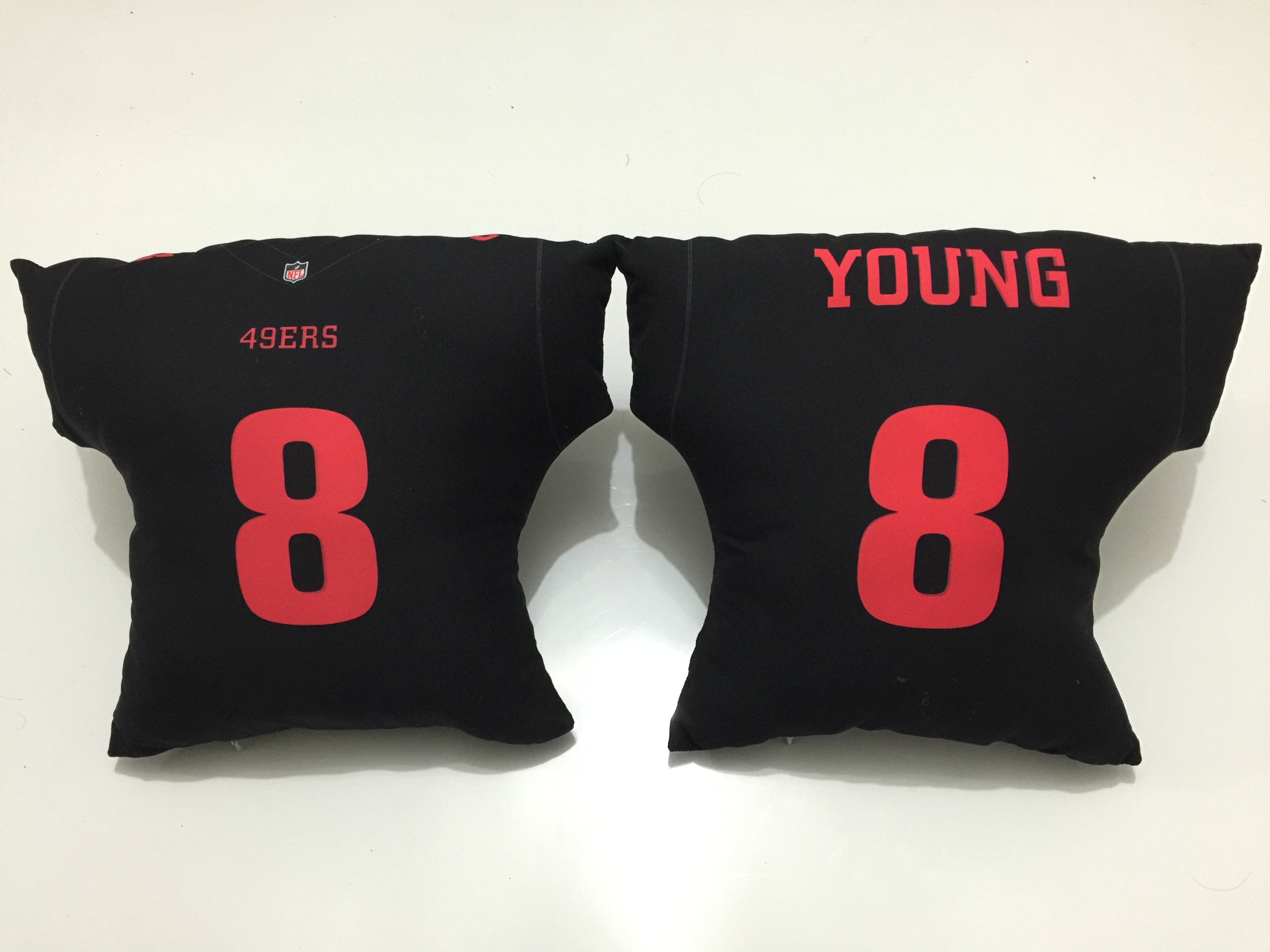San Francisco 49ers 8 Steve Young Black NFL Pillow