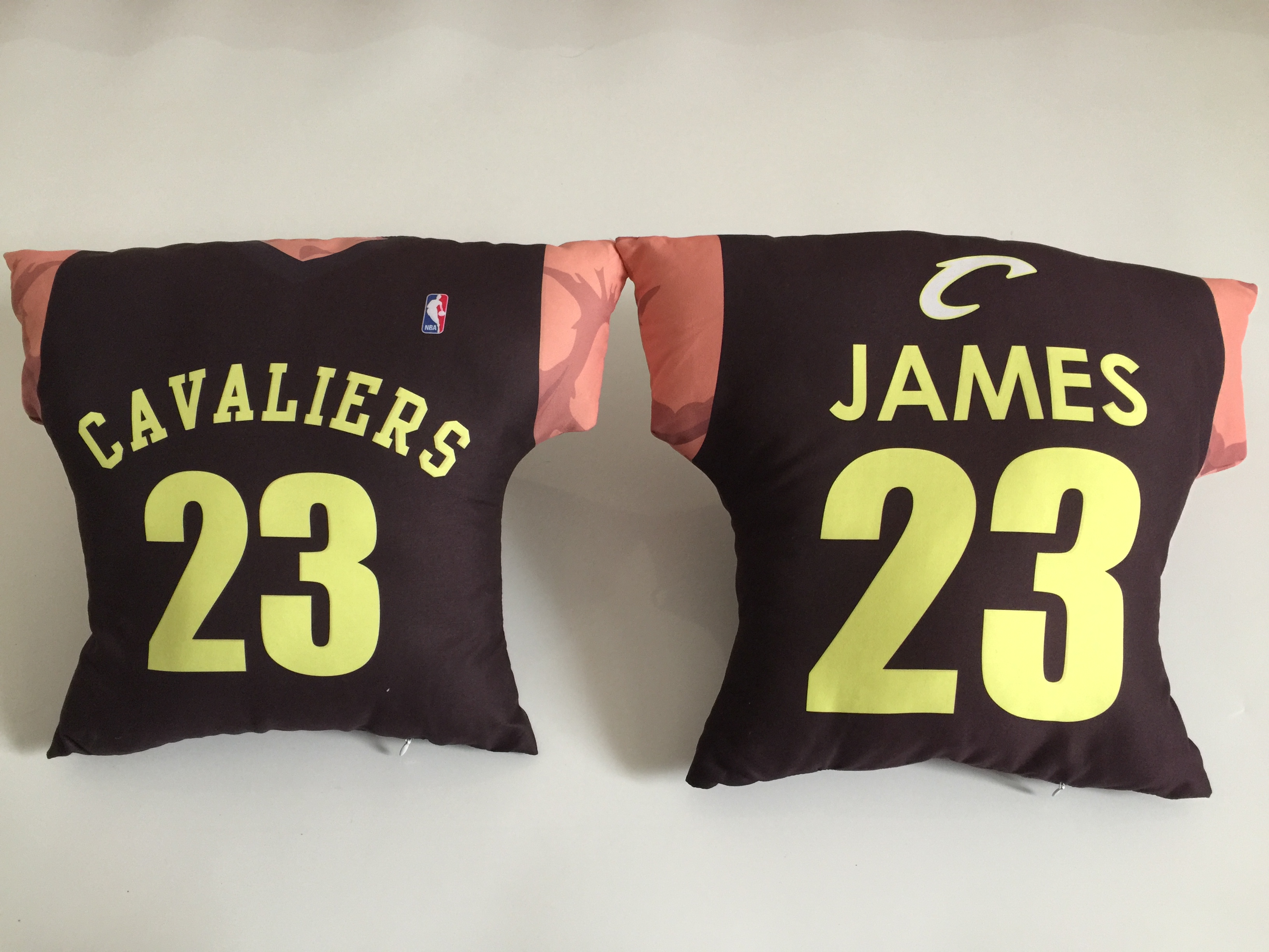 Cleveland Cavaliers 23 LeBron James Black Throwback NBA Pillow