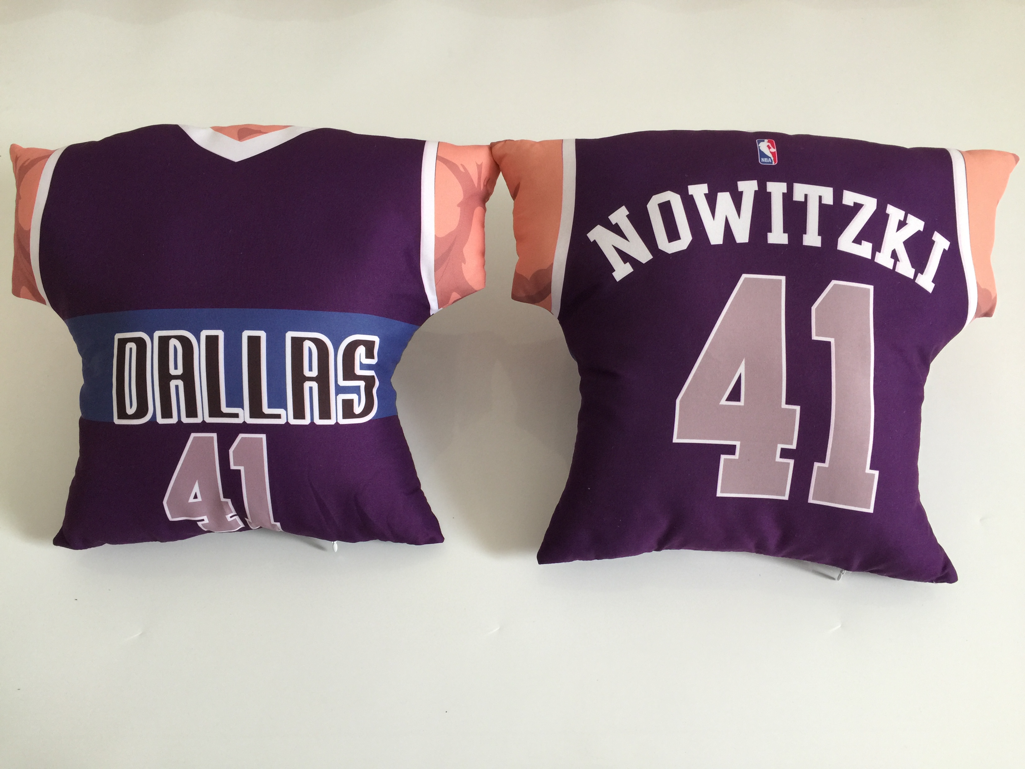 Dallas Mavericks 41 Dirk Nowitzki Purple NBA Pillow