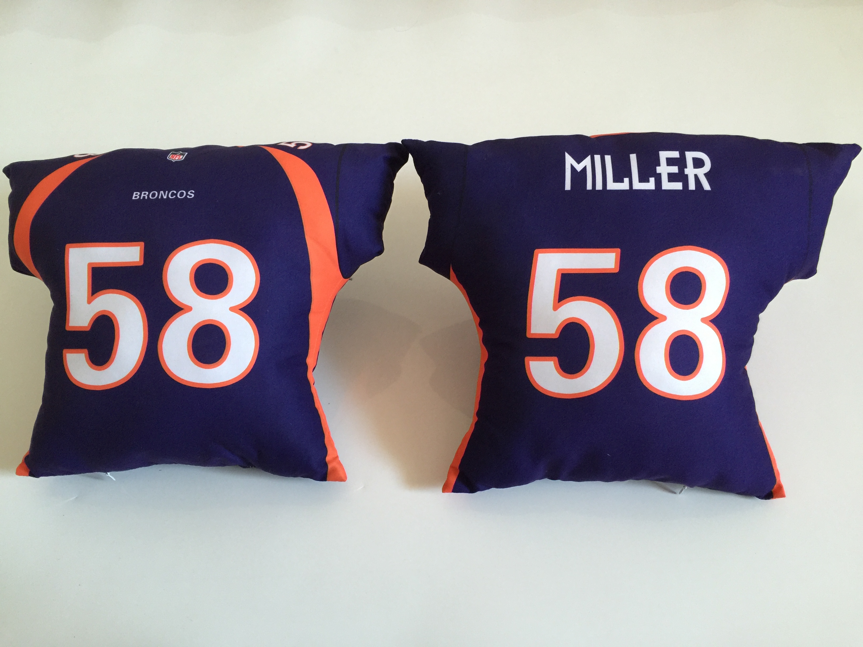 Denver Broncos 58 Von Miller Navy NFL Pillow - Click Image to Close