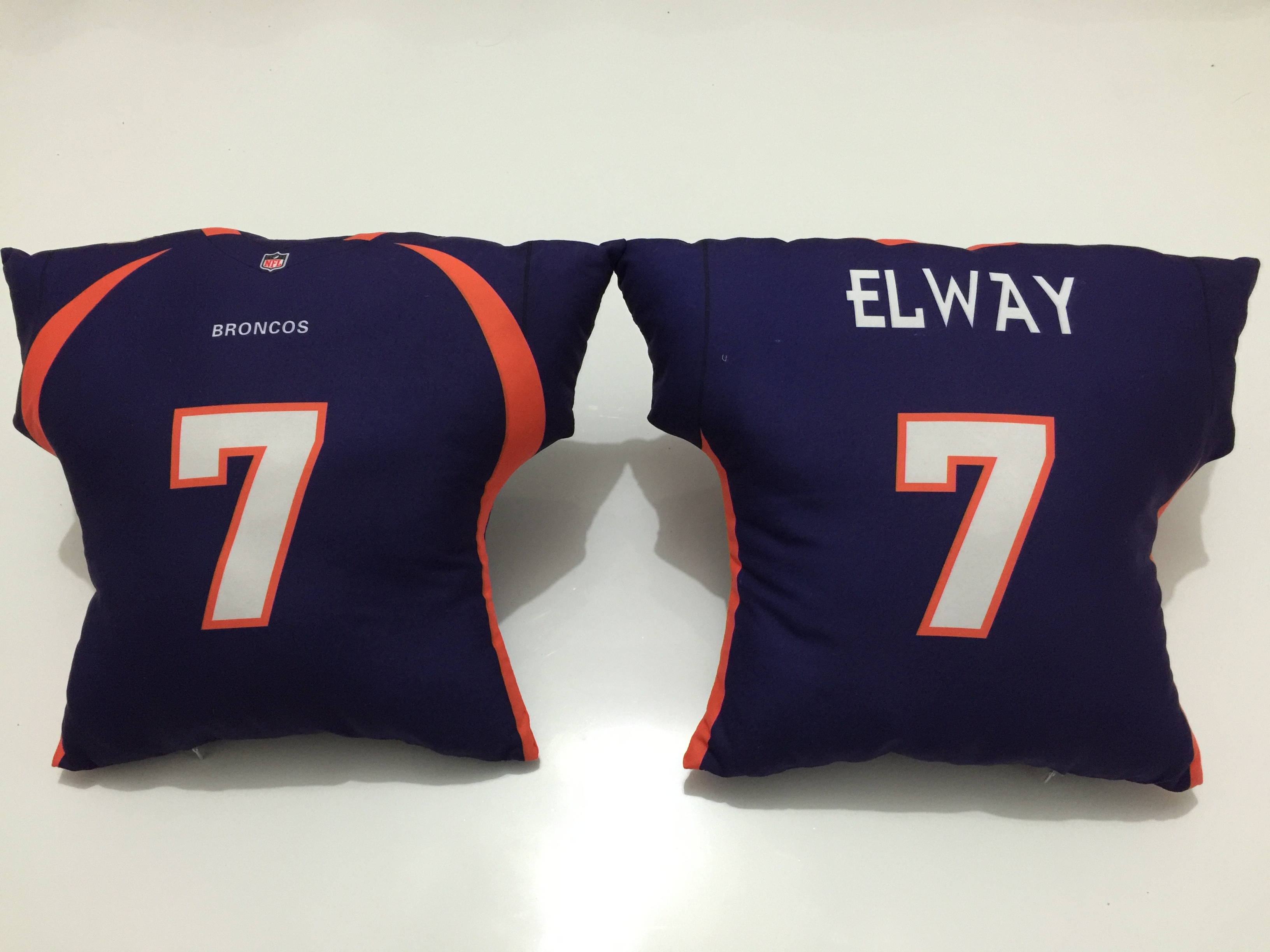 Denver Broncos 7 John Elway Navy NFL Pillow