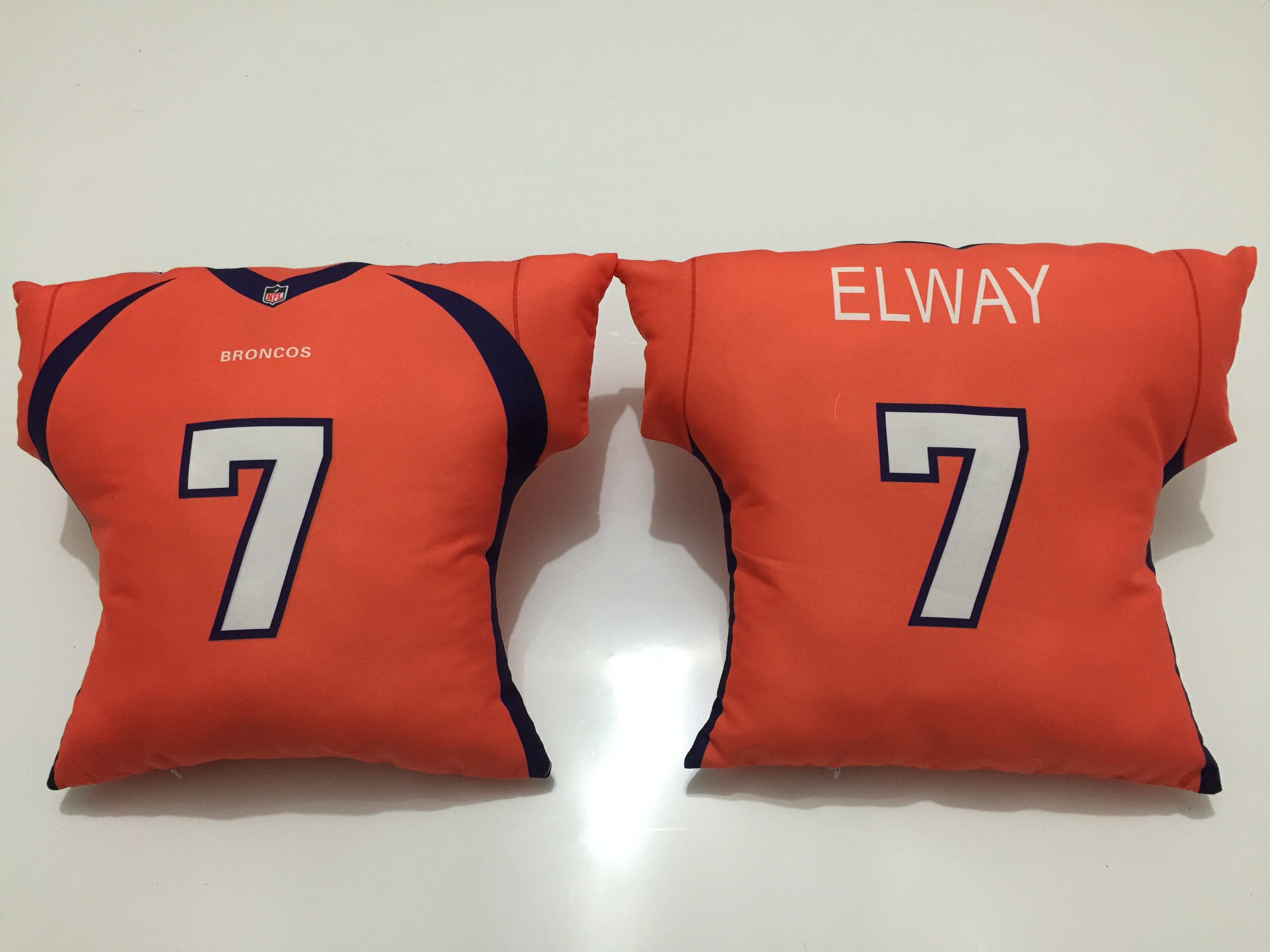 Denver Broncos 7 John Elway Orange NFL Pillow