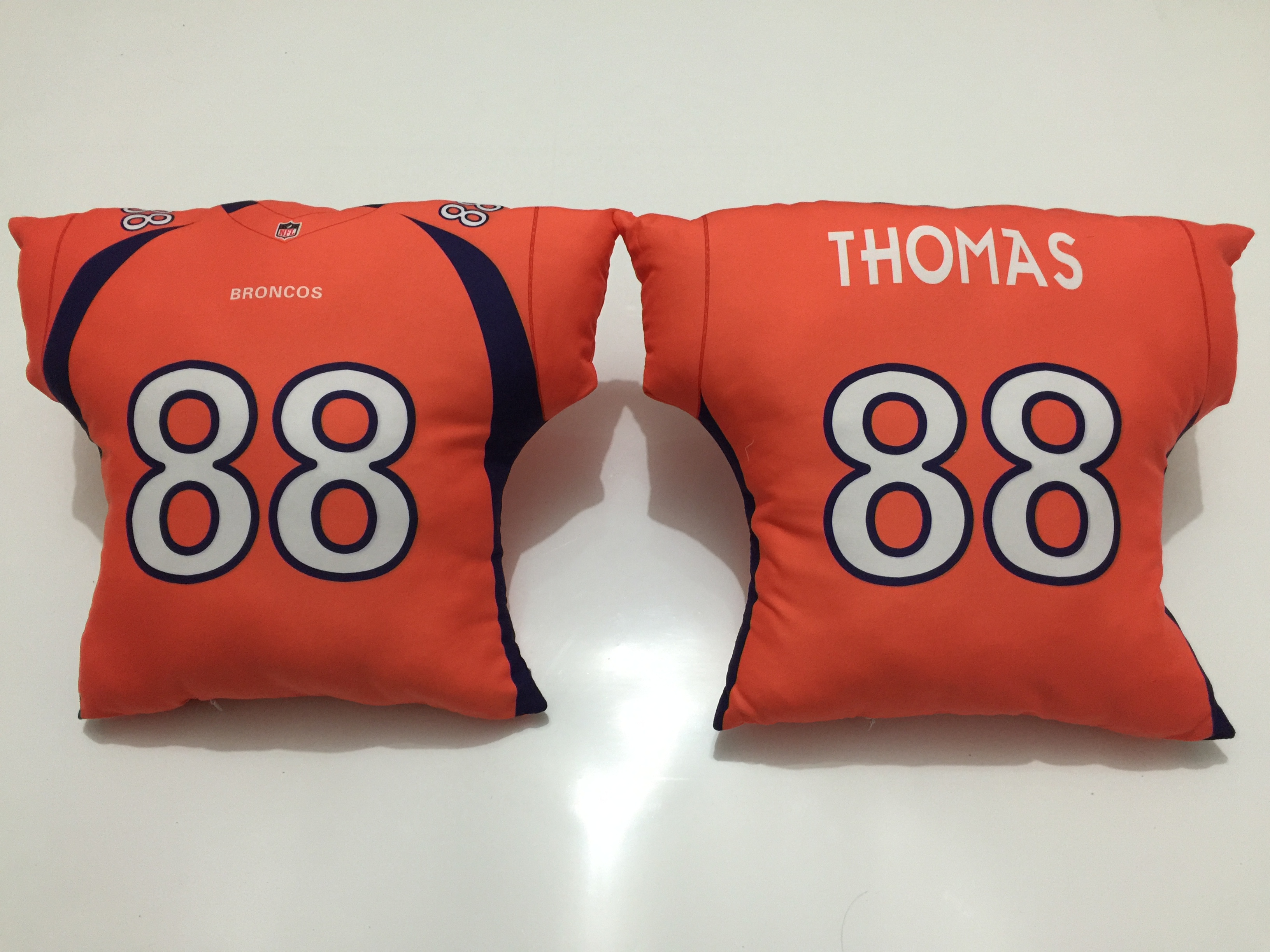 Denver Broncos 88 Demaryius Thomas Orange NFL Pillow - Click Image to Close