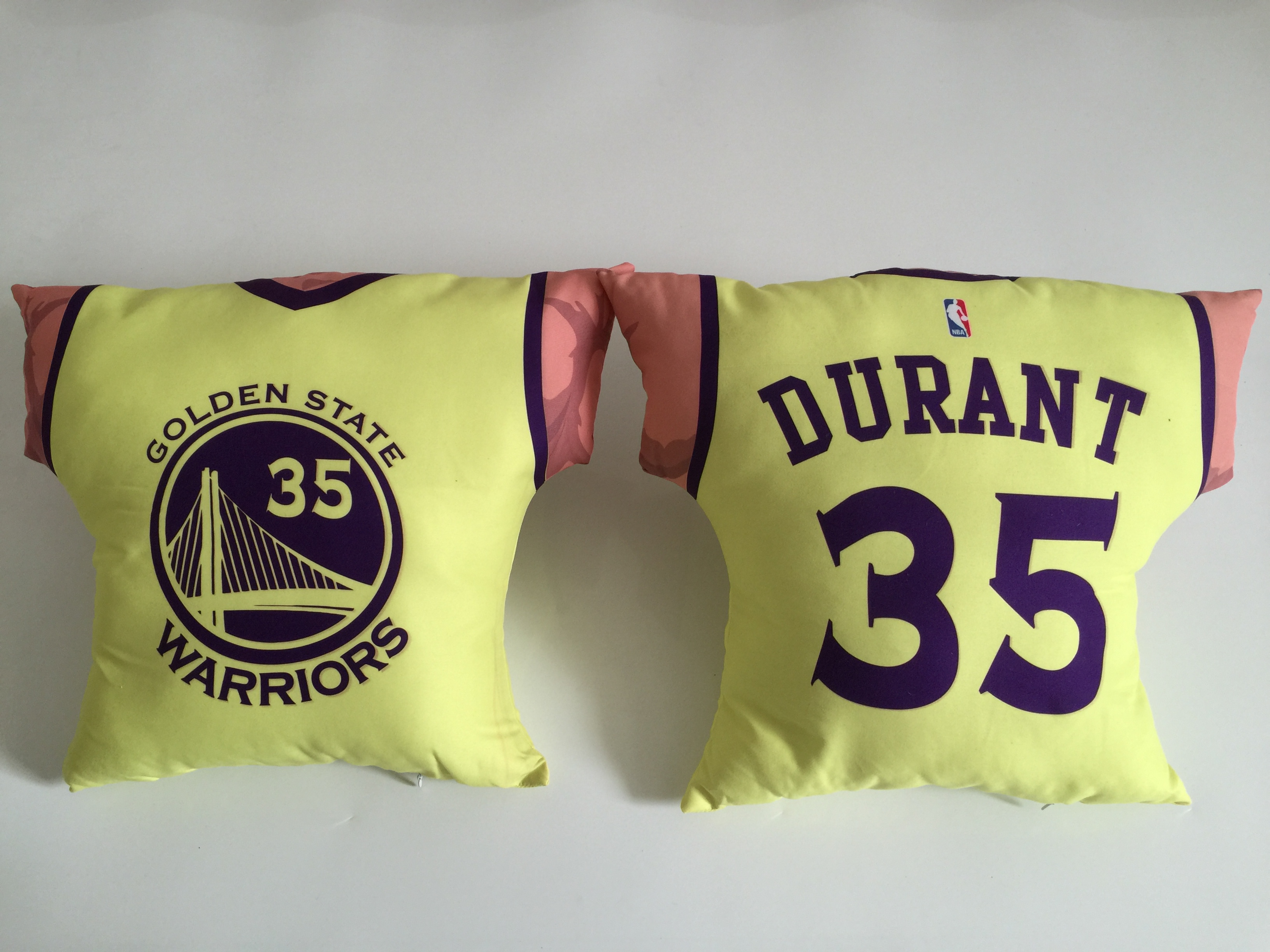 Golden State Warriors 35 Kevin Durant Yellow NBA Pillow
