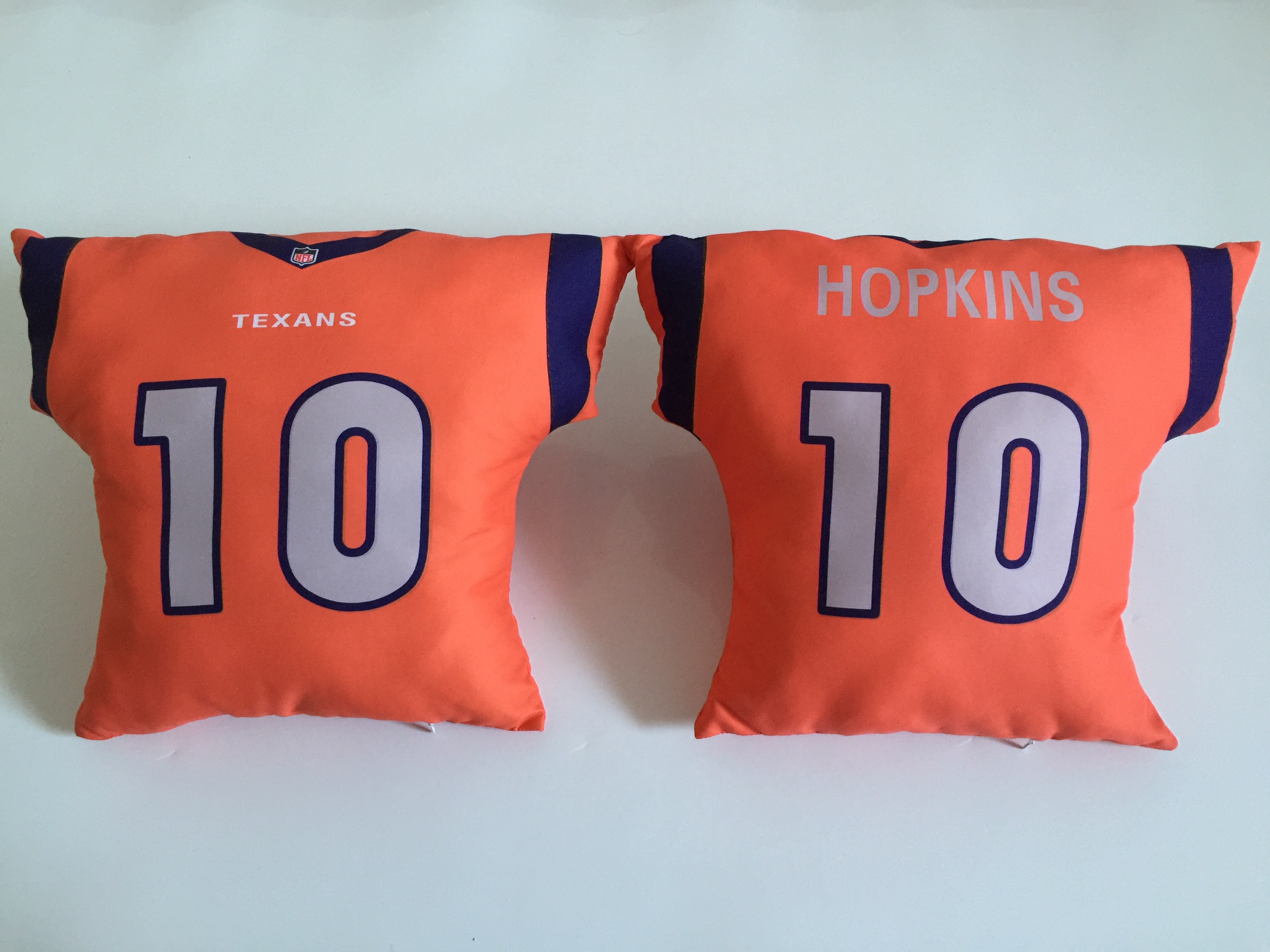 Houston Texans 10 DeAndre Hopkins Orange NFL Pillow - Click Image to Close