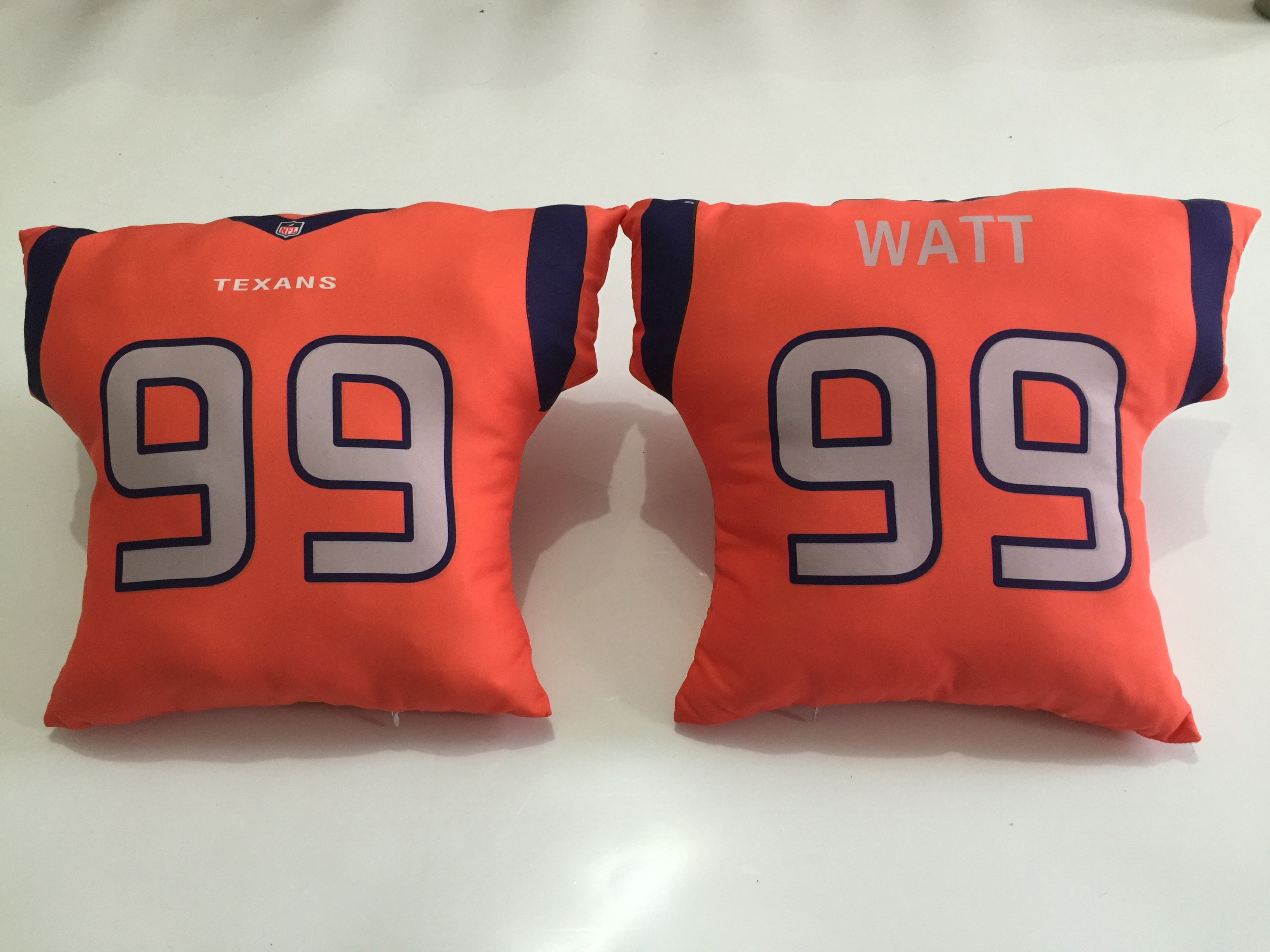 Houston Texans 99 J.J. Watt Orange NFL Pillow