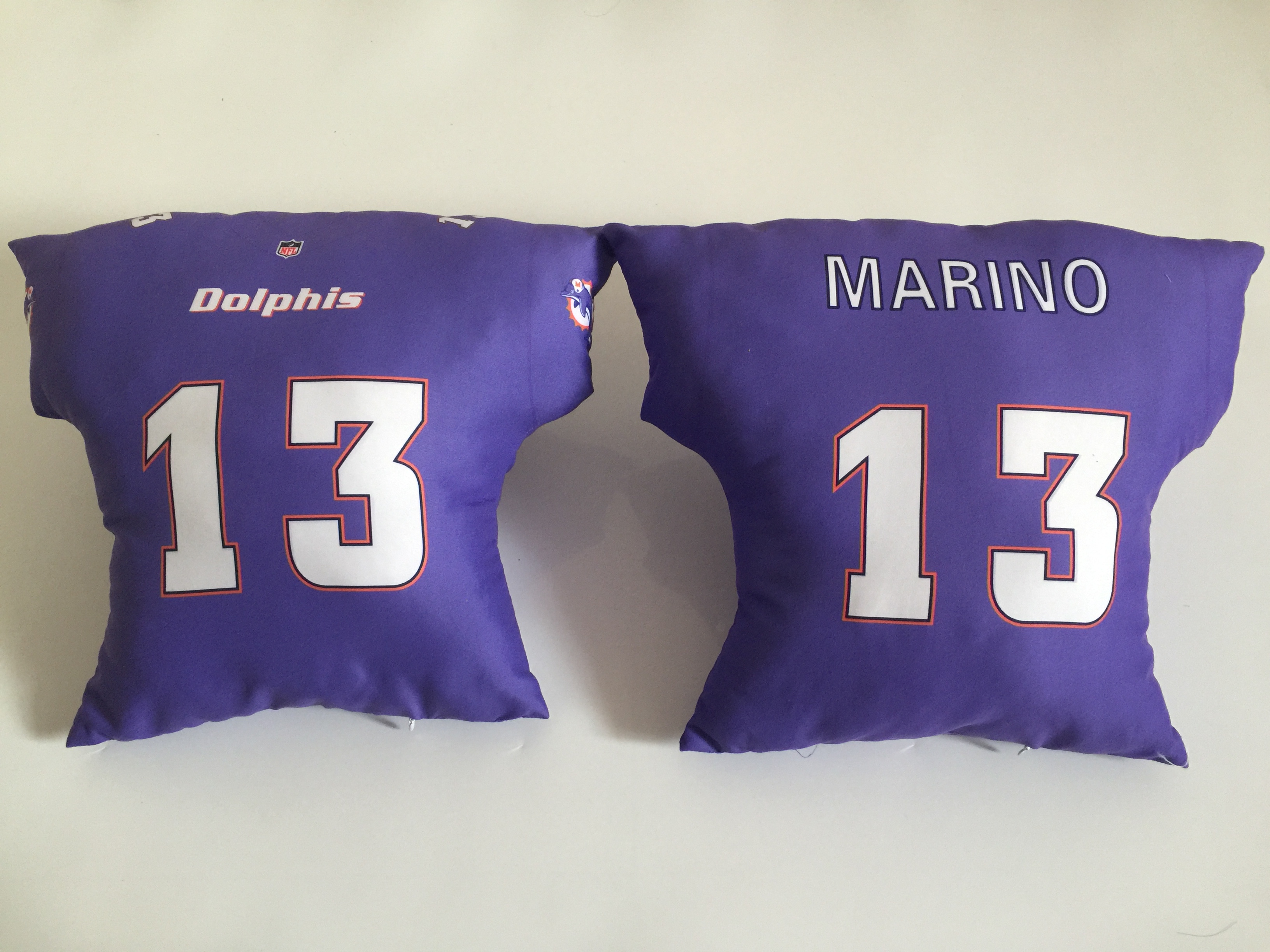 Miami Dolphins 13 Dan Marino Purple NFL Pillow