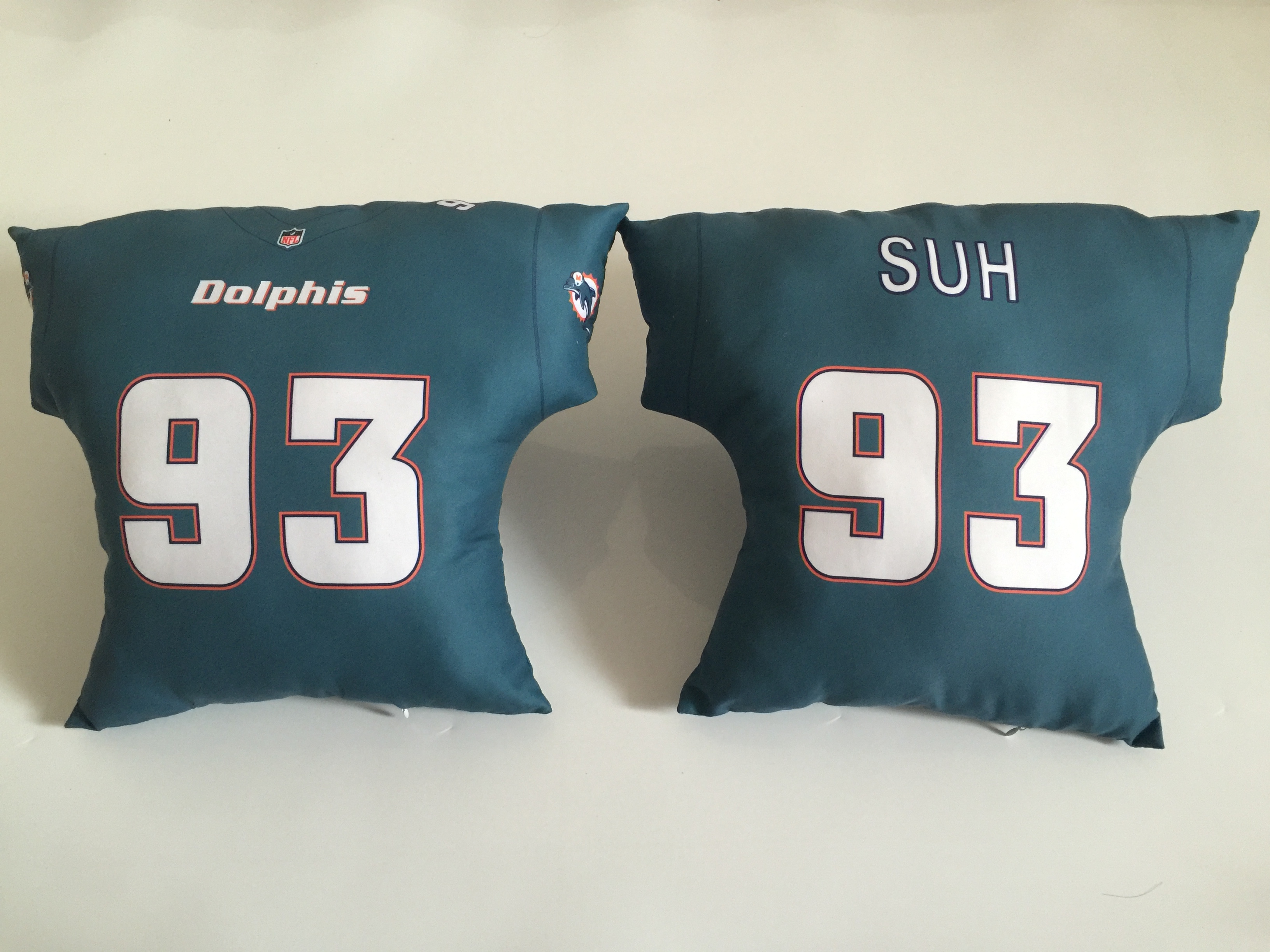Miami Dolphins 93 Ndamukong Suh Aqua NFL Pillow