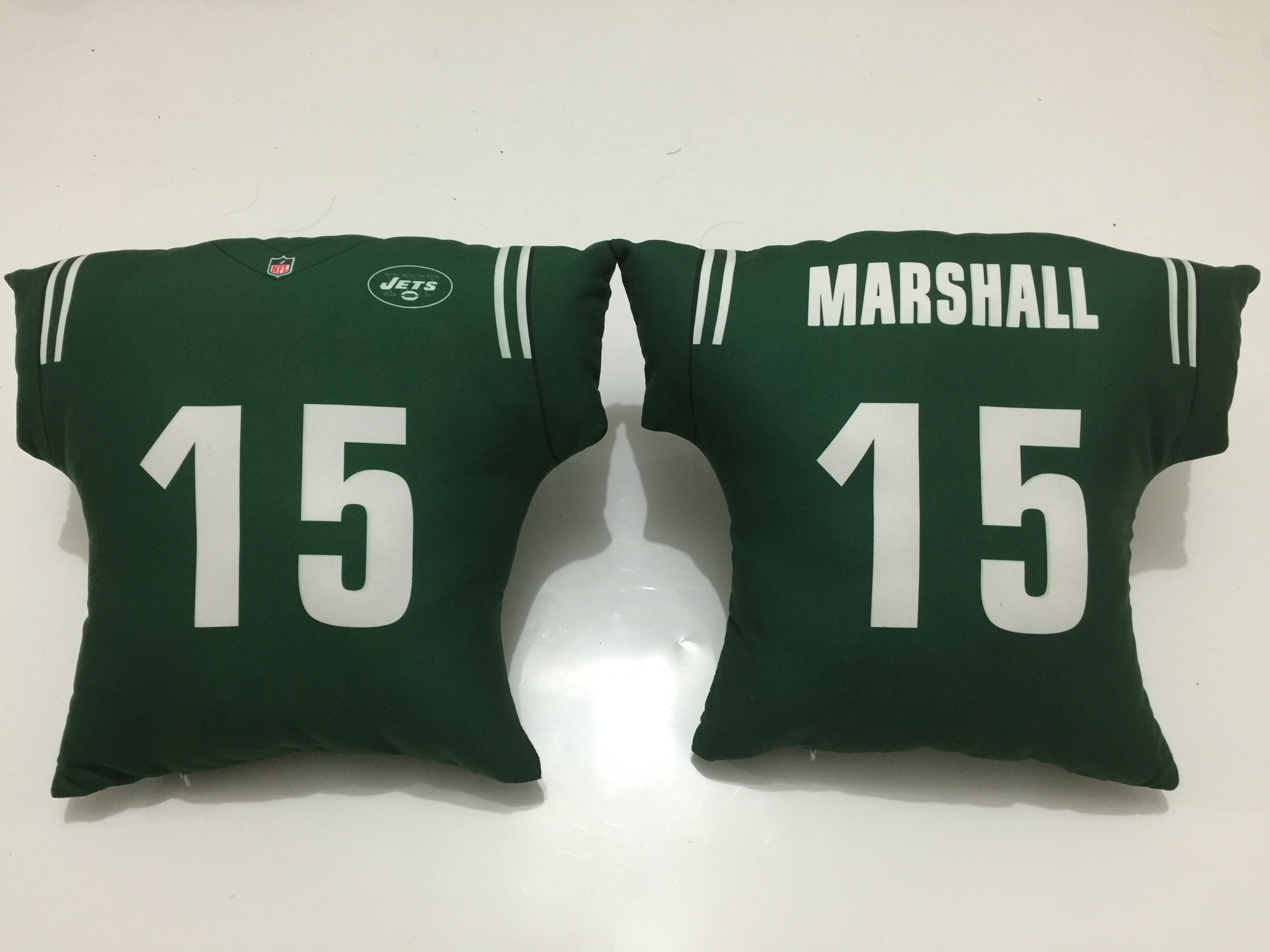 New York Jets 15 Brandon Marshall Green NFL Pillow