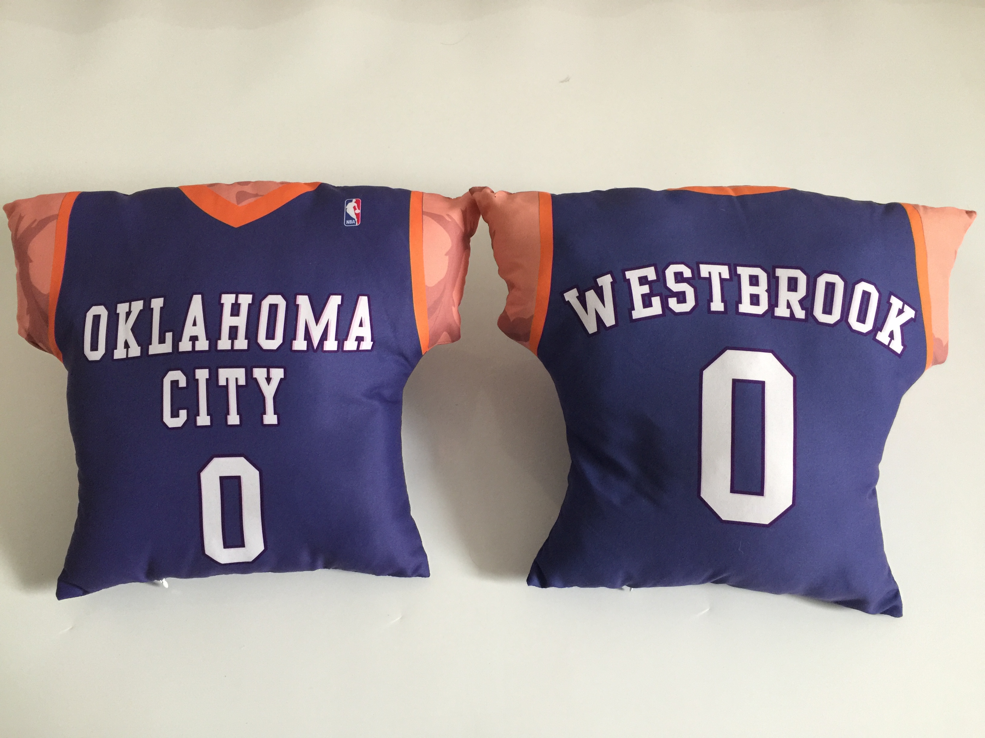 Oklahoma City Thunder 0 Russell Westbrook Blue NBA Pillow