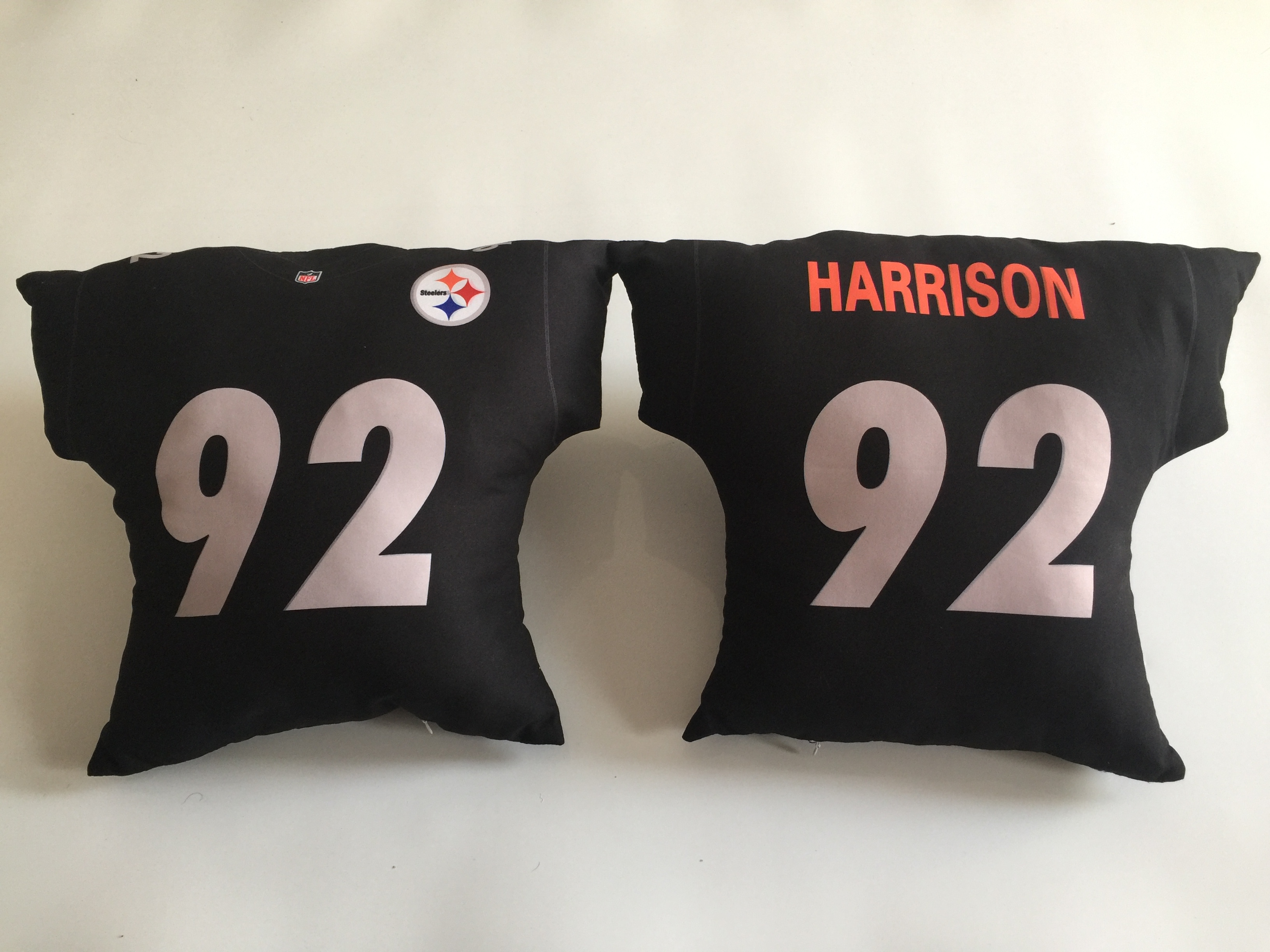 Pittsburgh Steelers 92 James Harrison Black NFL Pillow - Click Image to Close