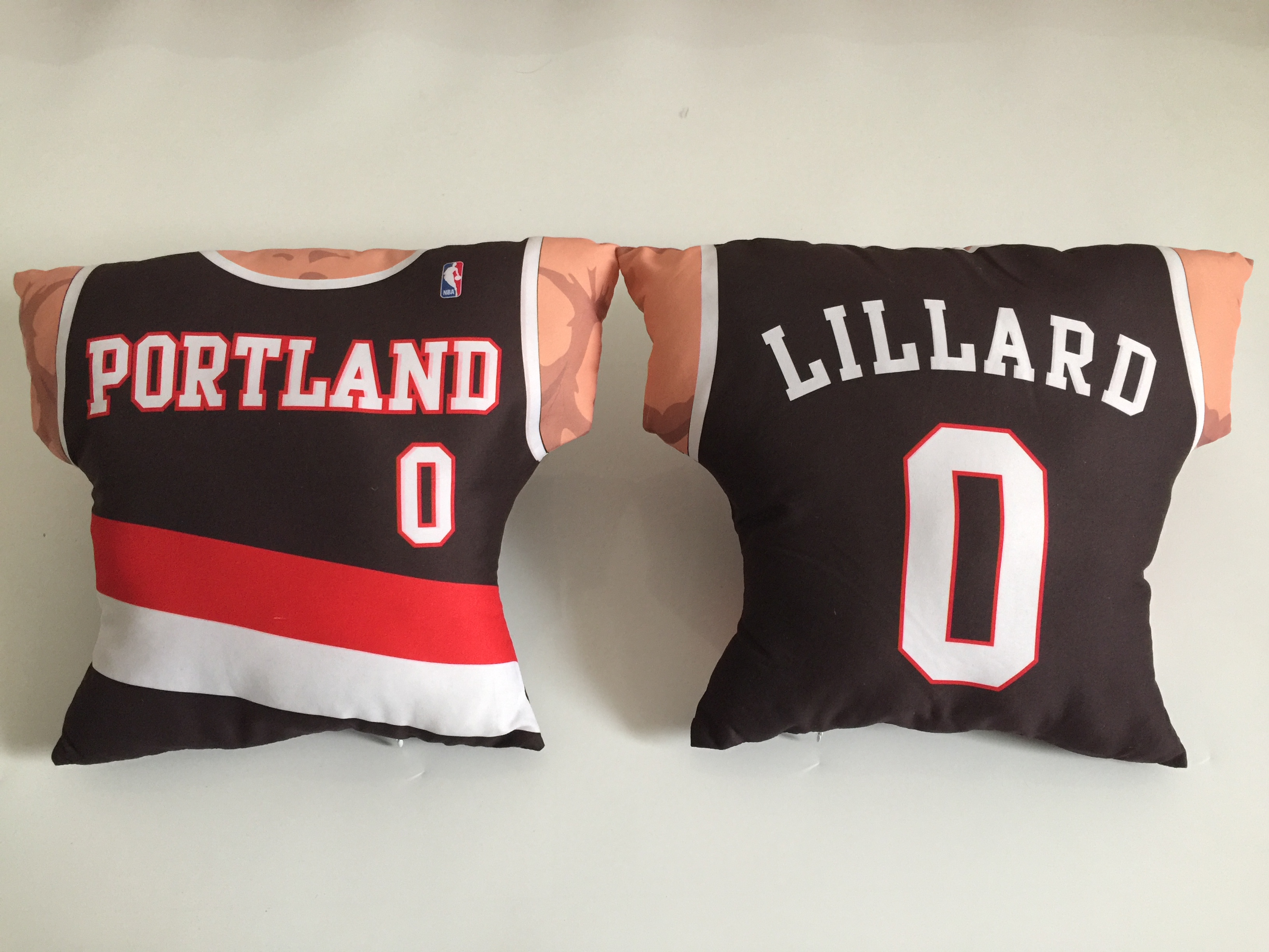 Portland Trail Blazers 0 Damian Lillard Black NBA Pillow