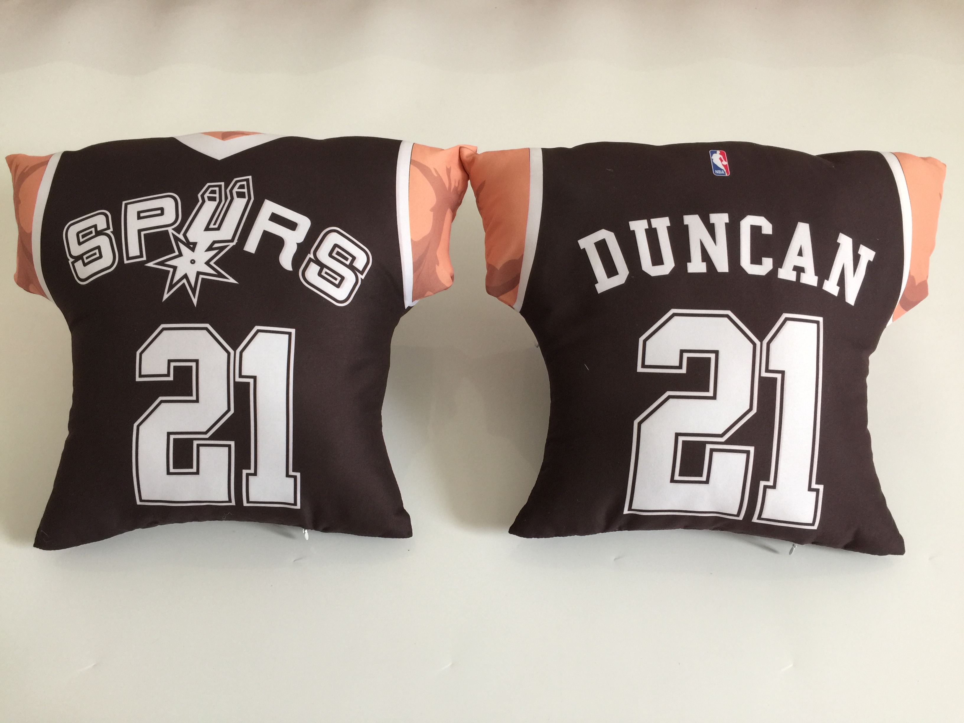 San Antonio Spurs 21 Tim Duncan Black NBA Pillow