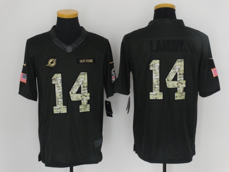 Nike Dolphins 14 Jarvis Landry Anthracite Salute to Service Limited Jersey