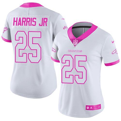 Nike Broncos 25 Chris Harris Jr. White Women Limited Fashion Jersey