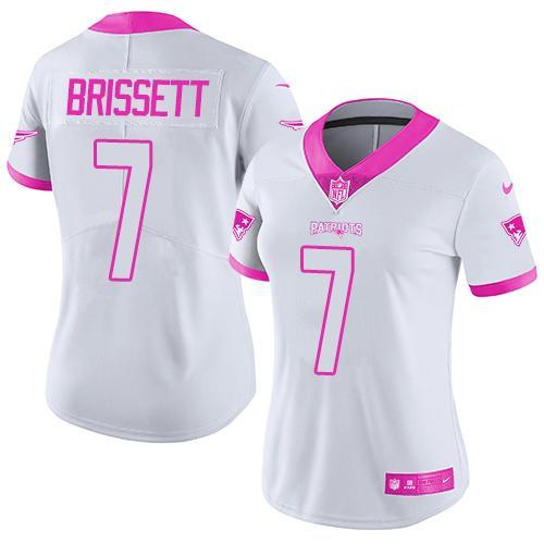 Nike Patriots 7 Jacoby Brissett White Women Limited Fashion Jersey