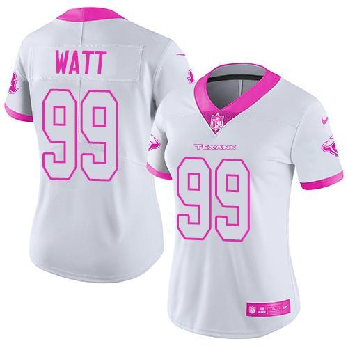 Nike Texans 99 J.J. Watt White Women Limited Fashion Jersey