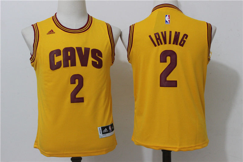 Cavaliers 2 Kyrie Irving Gold Youth Swingman Jersey