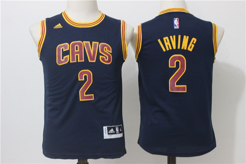 Cavaliers 2 Kyrie Irving Navy Youth Swingman Jersey - Click Image to Close