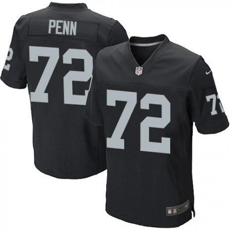 Nike Raiders 72 Donald Penn Black Elite Jersey