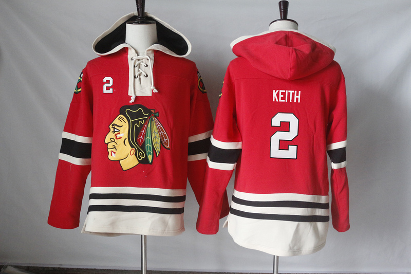 Blackhawks 2 Duncan Keith Red All Stitched Hooded Sweatshirt