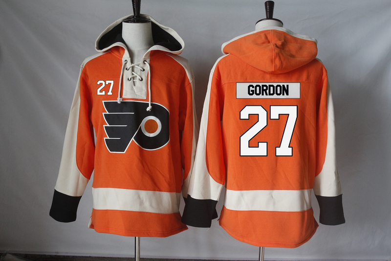 Flyers 27 Boyd Gordon Orange All Stitched Hooded Sweatshirt