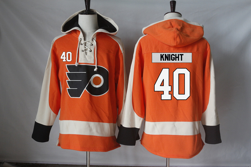 Flyers 40 Corban Knight Orange All Stitched Hooded Sweatshirt - Click Image to Close