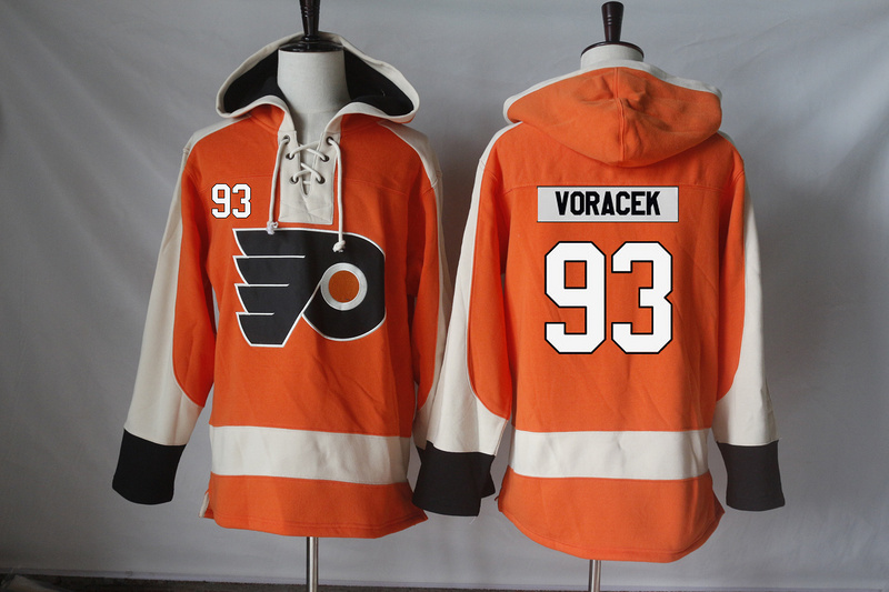 Flyers 93 Jakub Voracek Orange All Stitched Hooded Sweatshirt - Click Image to Close