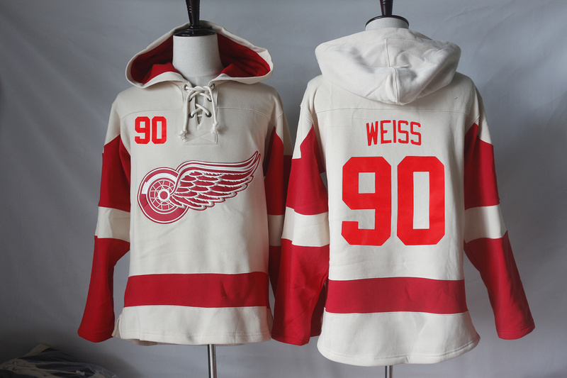 Red Wings 90 Stephen Weiss Cream All Stitched Hooded Sweatshirt