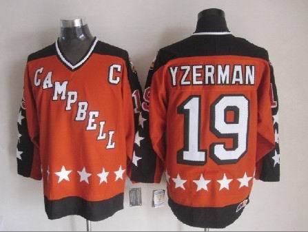 1984 All Star 19 Steve Yzerman Orange CCM NHL Jersey